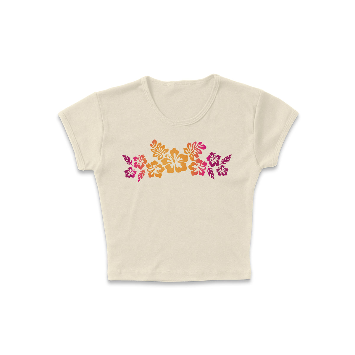 Hibiscus Flowers Micro Rib Baby Tee