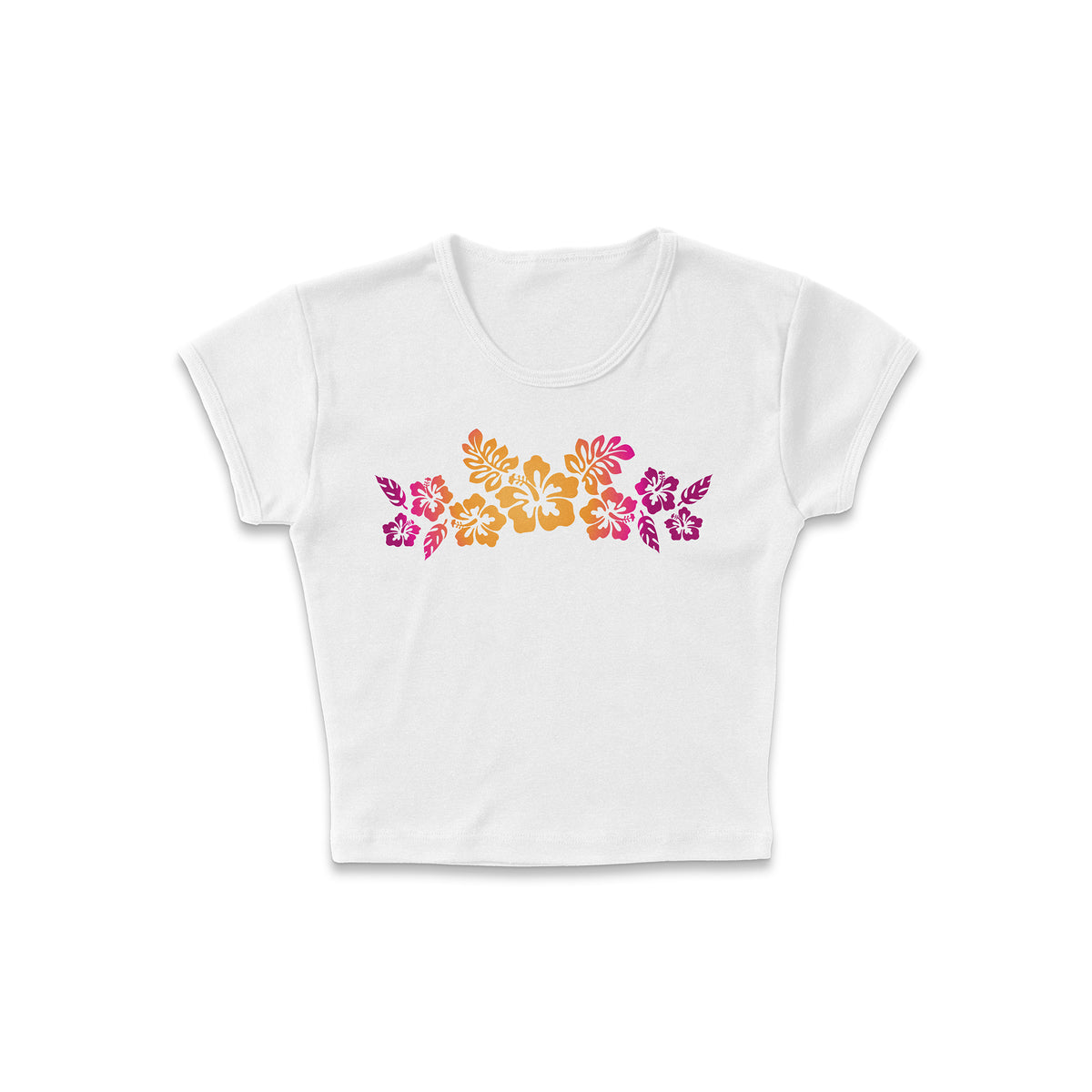 Hibiscus Flowers Micro Rib Baby Tee