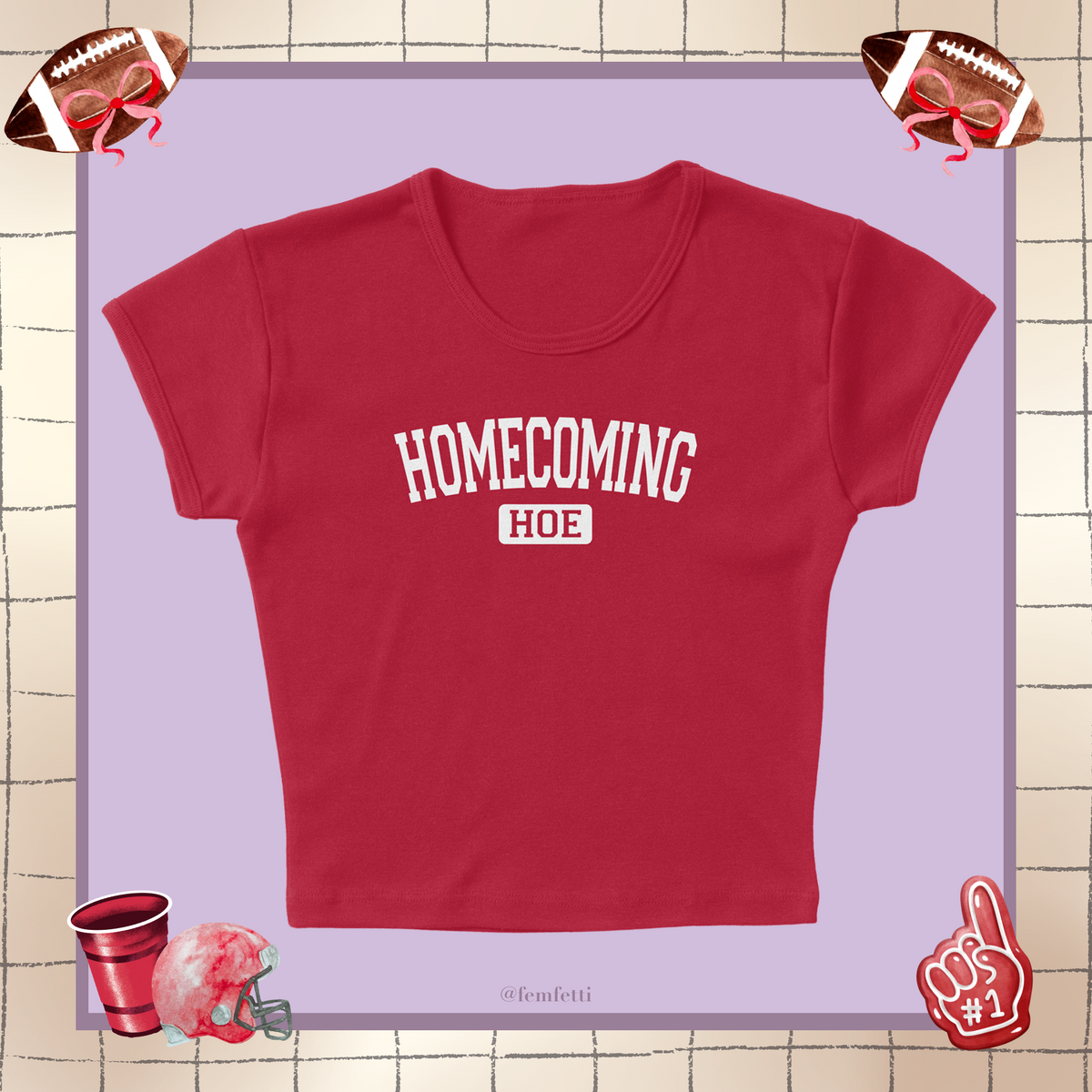 Homecoming Hoe Micro Rib Baby Tee HX