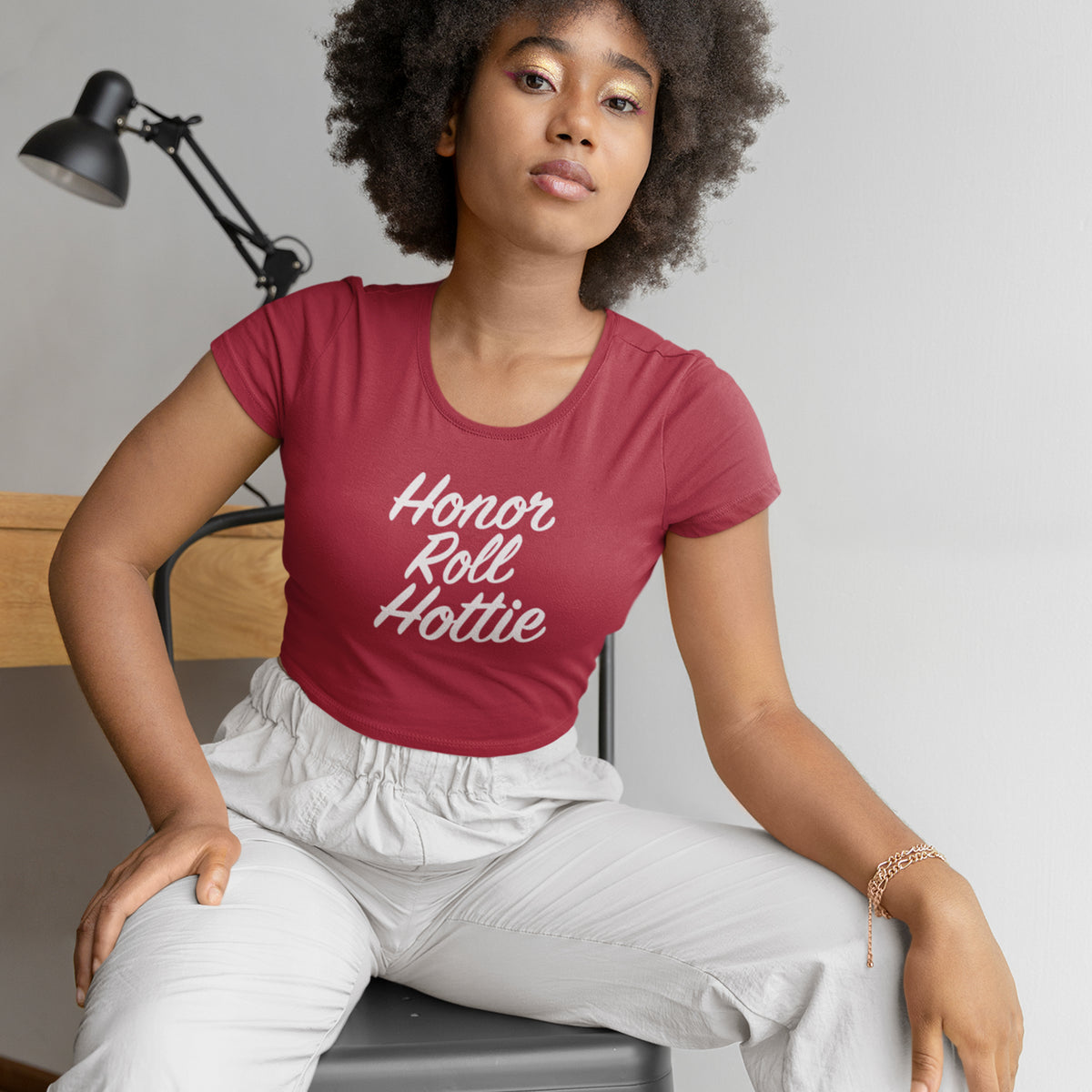 Honor Roll Hottie Micro Rib Baby Tee HX