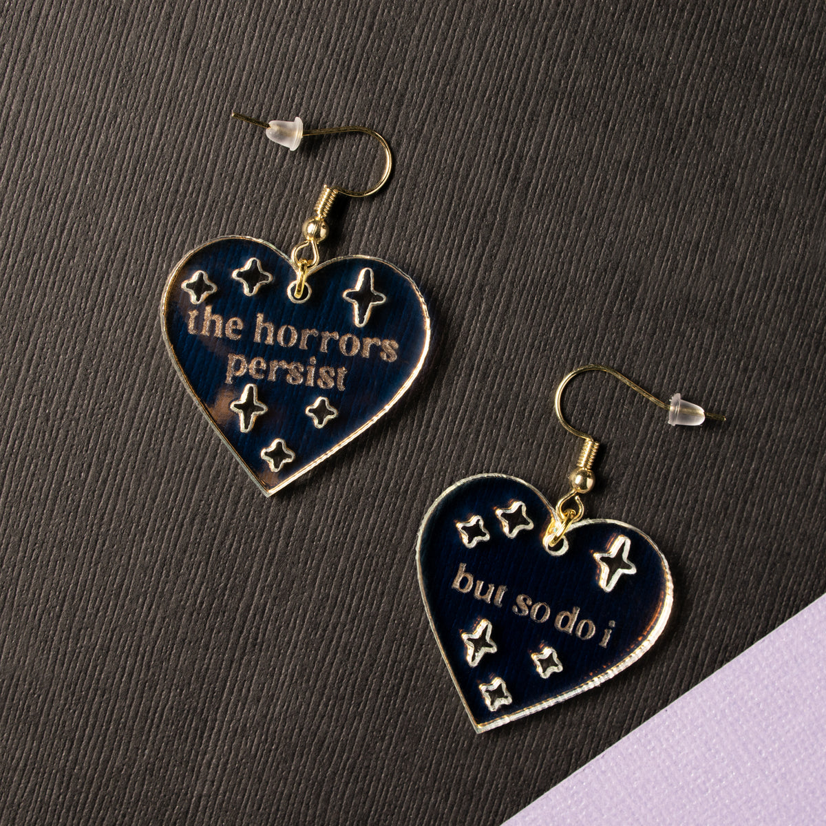 Horrors Persist Heart-Shaped Earrings