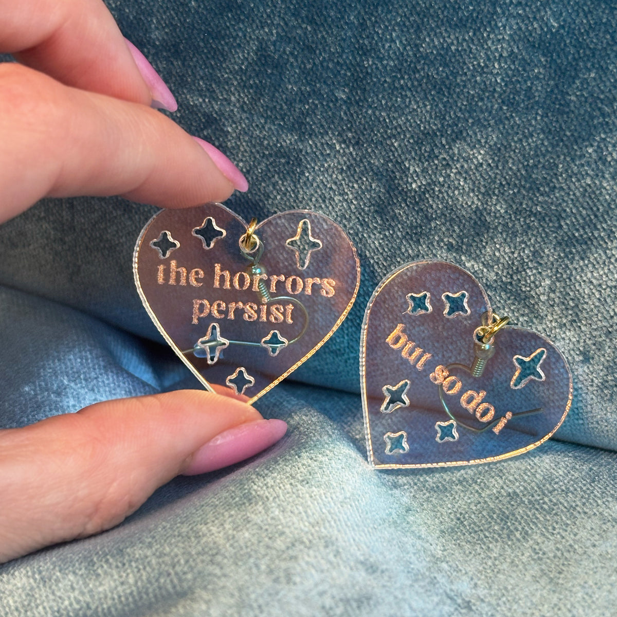 Horrors Persist Heart-Shaped Earrings