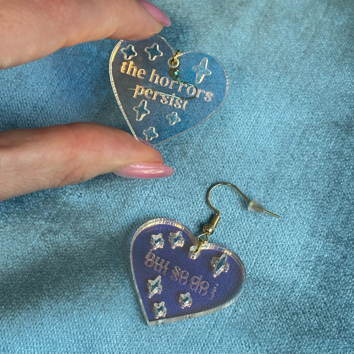 Horrors Persist Heart-Shaped Earrings