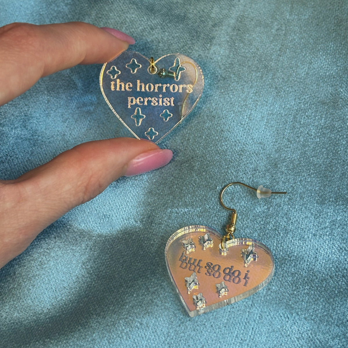 Horrors Persist Heart-Shaped Earrings