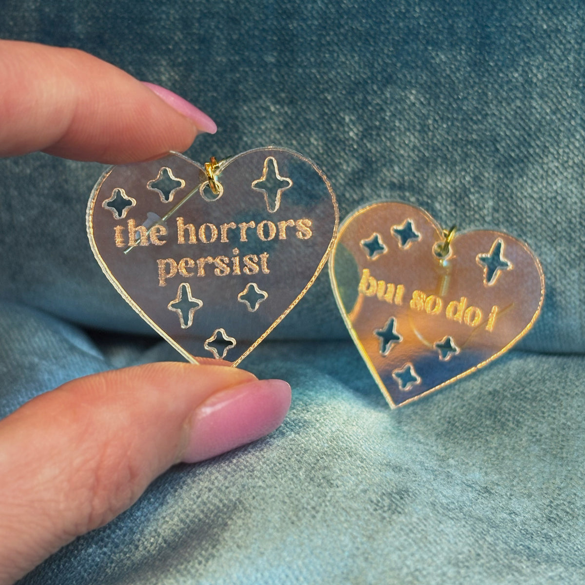 Horrors Persist Heart-Shaped Earrings