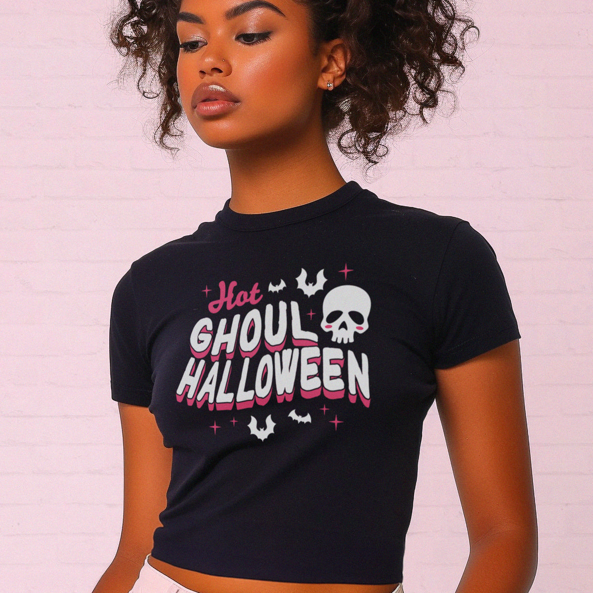 Hot Ghoul Halloween Micro Rib Baby Tee