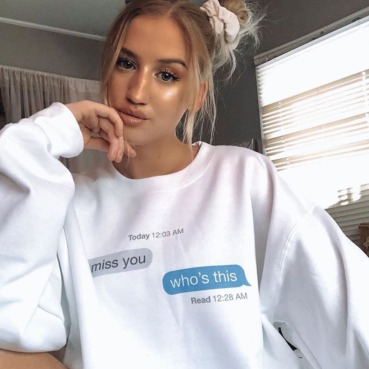 I Miss You Text Sweatshirt