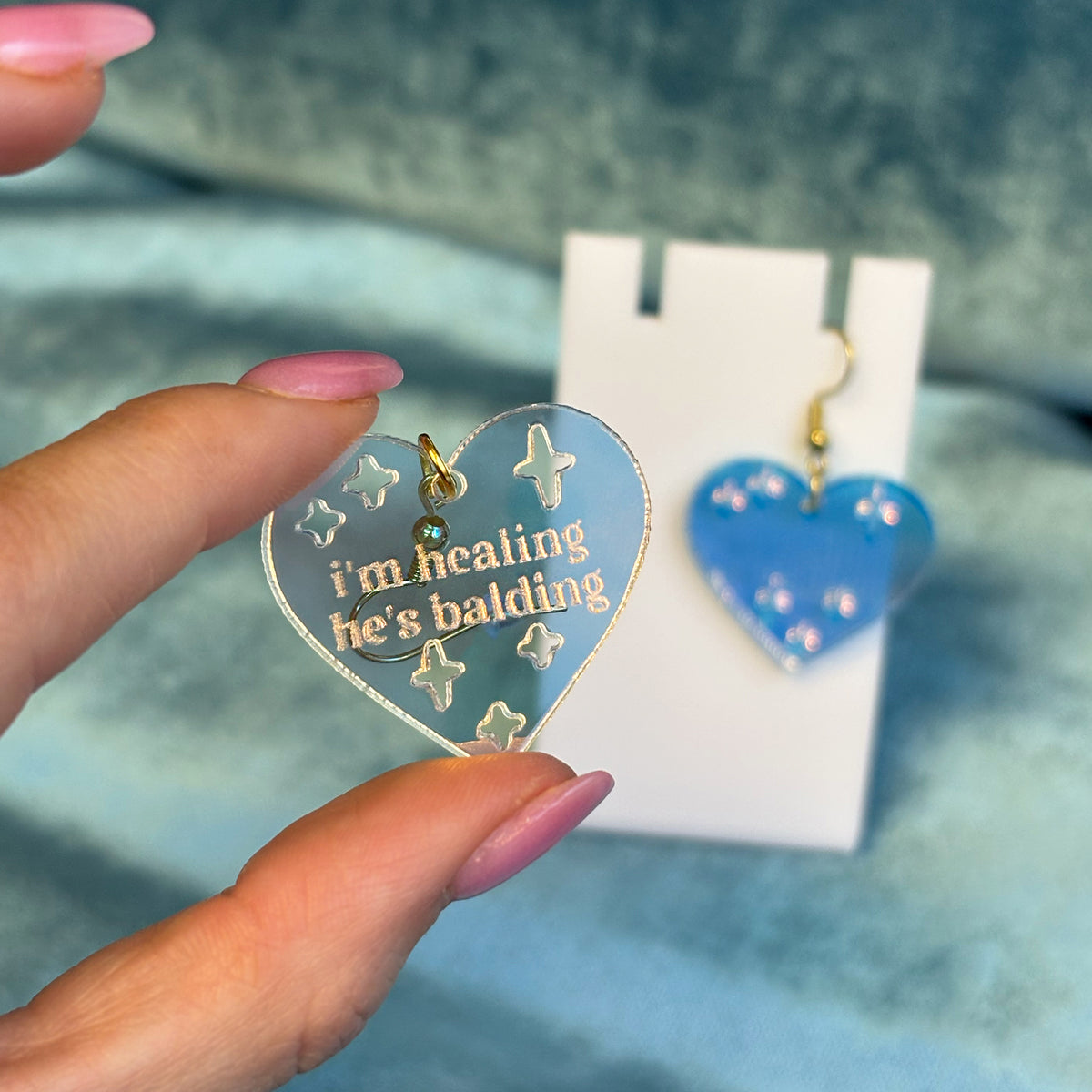 I&#39;m Healing Heart-Shaped Earrings