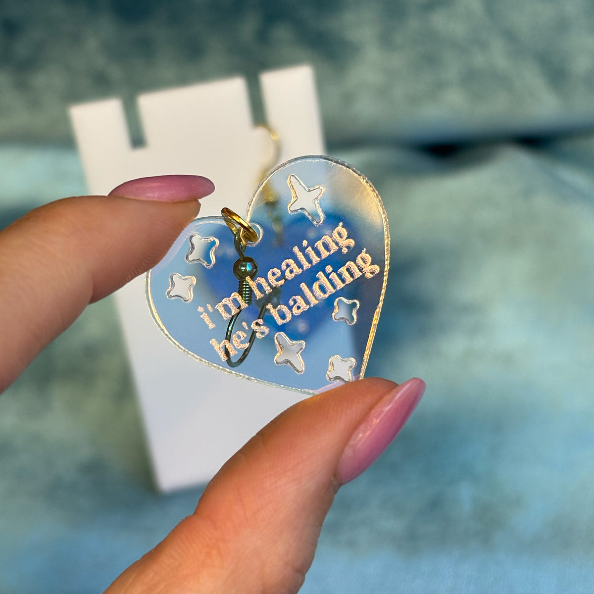 I&#39;m Healing Heart-Shaped Earrings