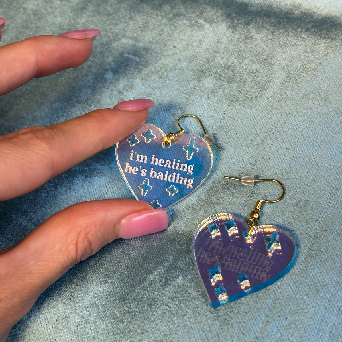 I&#39;m Healing Heart-Shaped Earrings