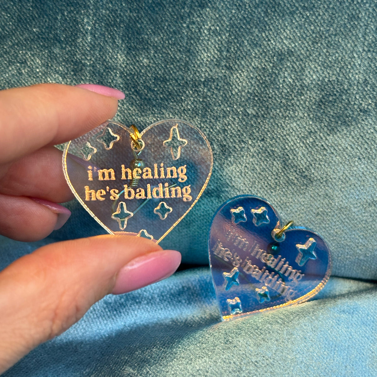 I&#39;m Healing Heart-Shaped Earrings