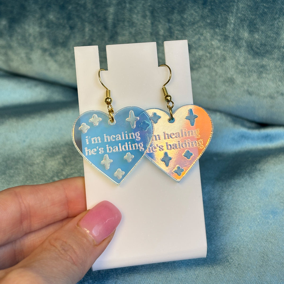 I&#39;m Healing Heart-Shaped Earrings