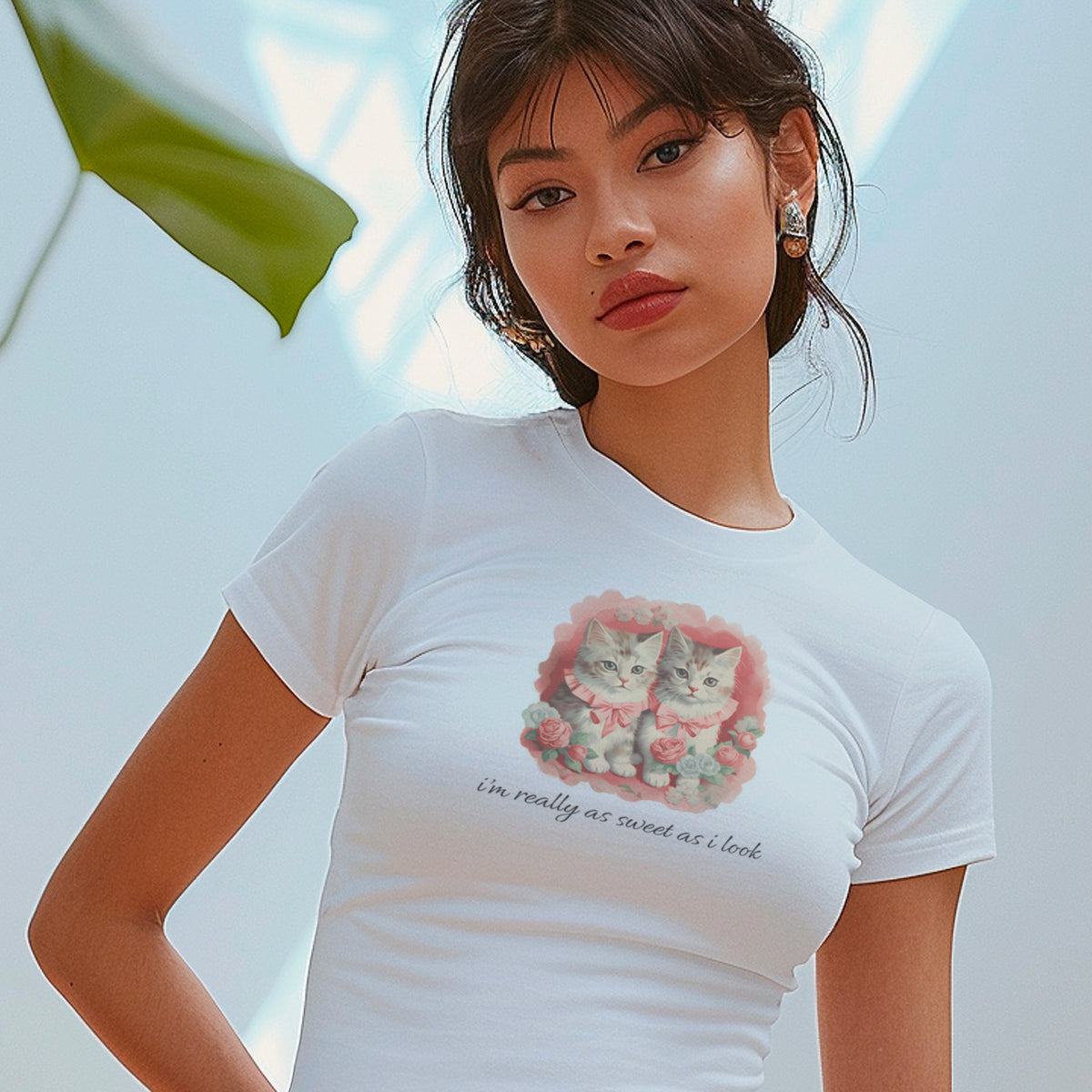 I&#39;m Really Sweet Kitty Micro Rib Baby Tee