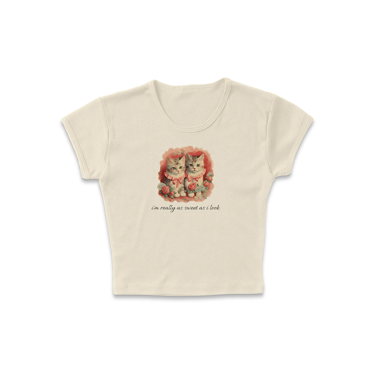 I&#39;m Really Sweet Kitty Micro Rib Baby Tee