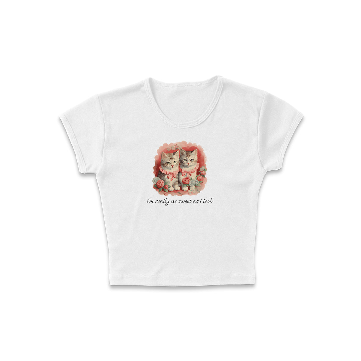 I&#39;m Really Sweet Kitty Micro Rib Baby Tee