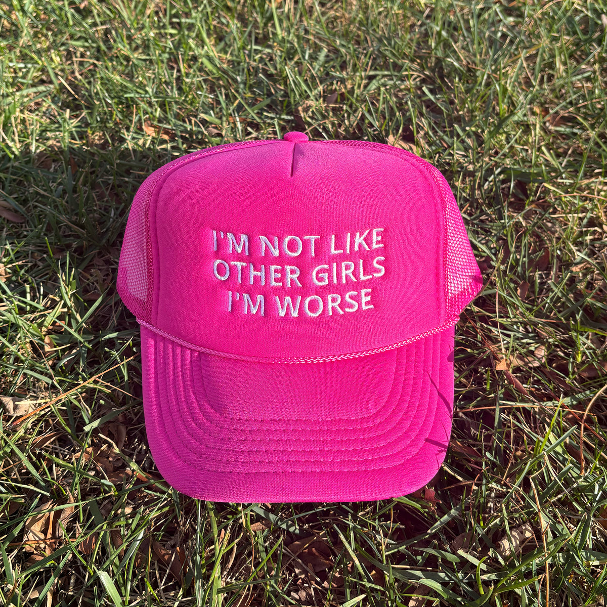 I&#39;m Worse Embroidered Trucker Summer Mesh Cap
