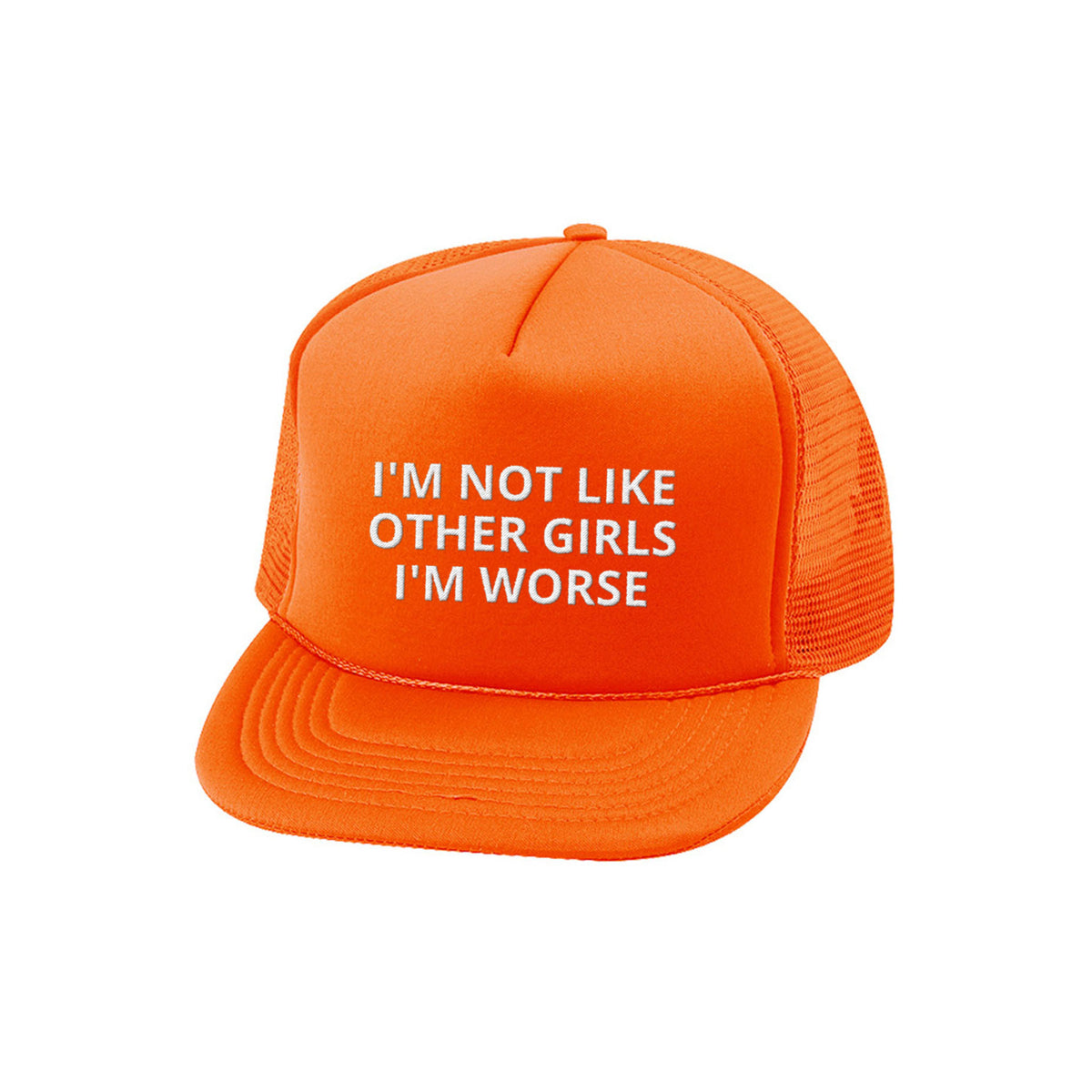 I&#39;m Worse Embroidered Trucker Summer Mesh Cap