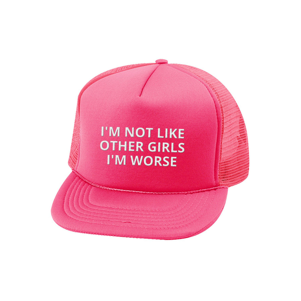 I&#39;m Worse Embroidered Trucker Summer Mesh Cap