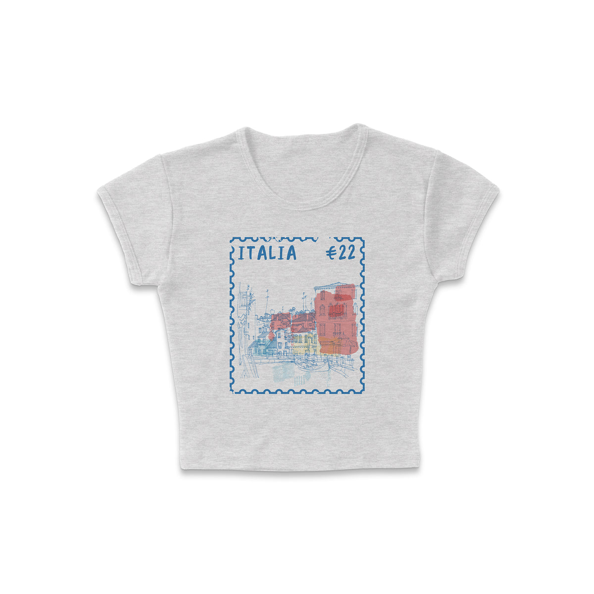Italia Stamp Micro Rib Baby Tee