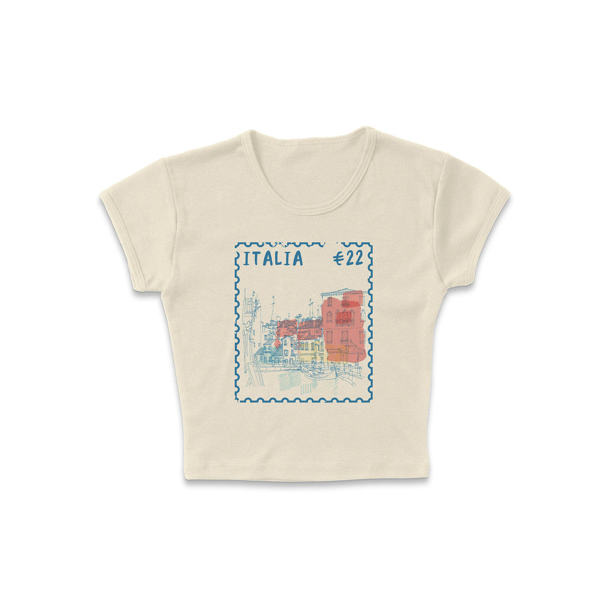 Italia Stamp Micro Rib Baby Tee