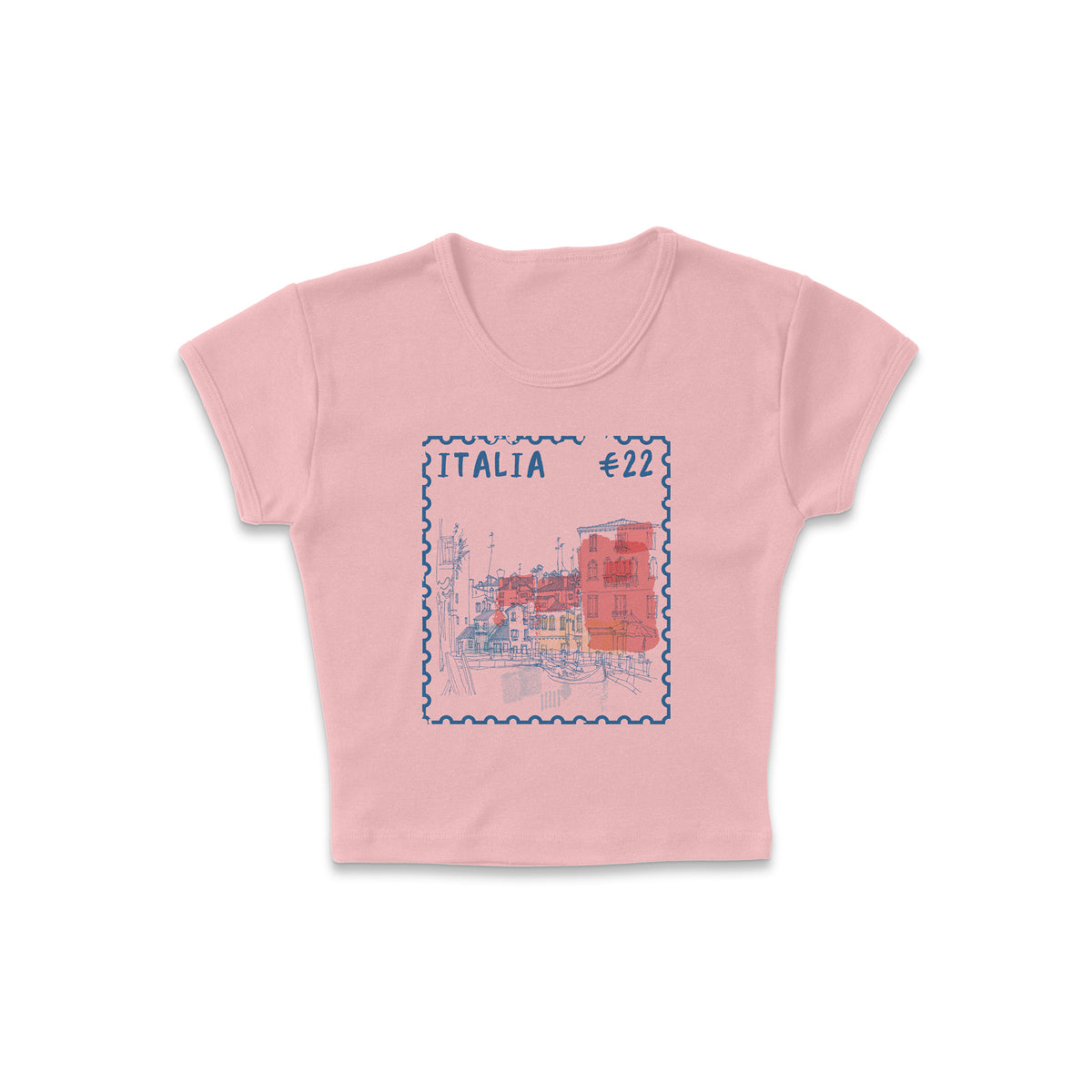 Italia Stamp Micro Rib Baby Tee