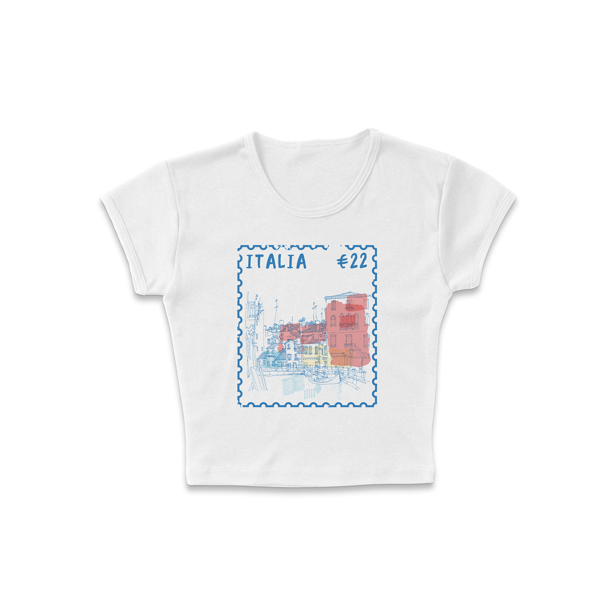 Italia Stamp Micro Rib Baby Tee