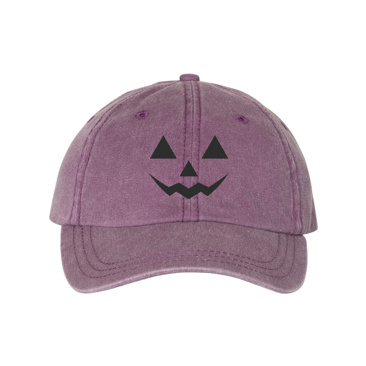 Jack O Lantern Face Embroidered Pigment-Dyed Cap