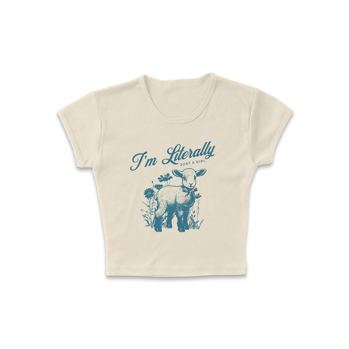 Just a Girl Vintage Lamb Micro Rib Baby Tee