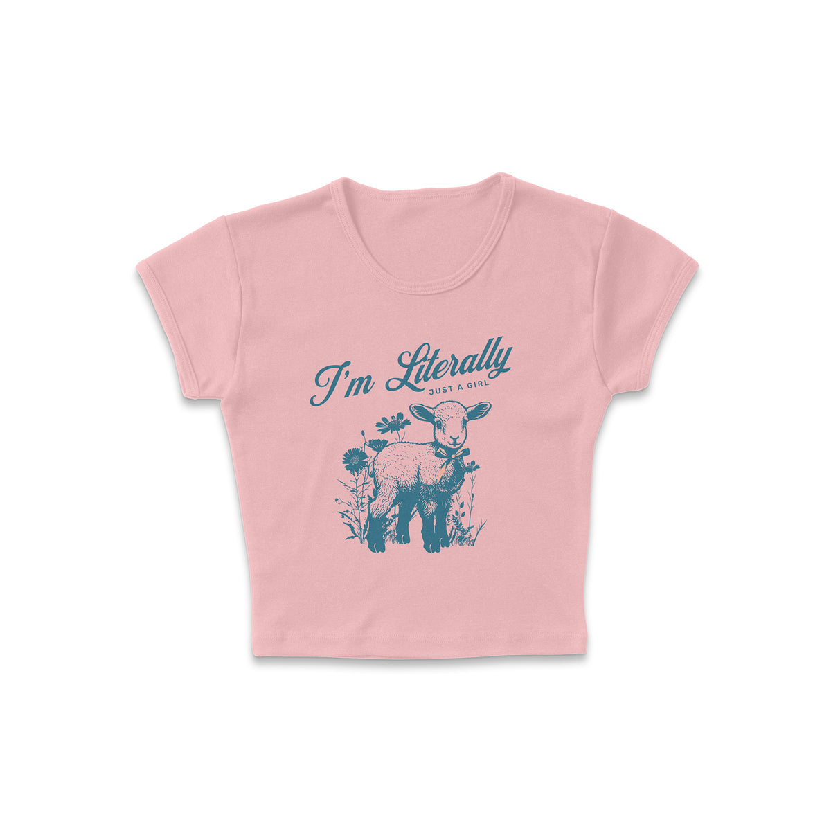 Just a Girl Vintage Lamb Micro Rib Baby Tee