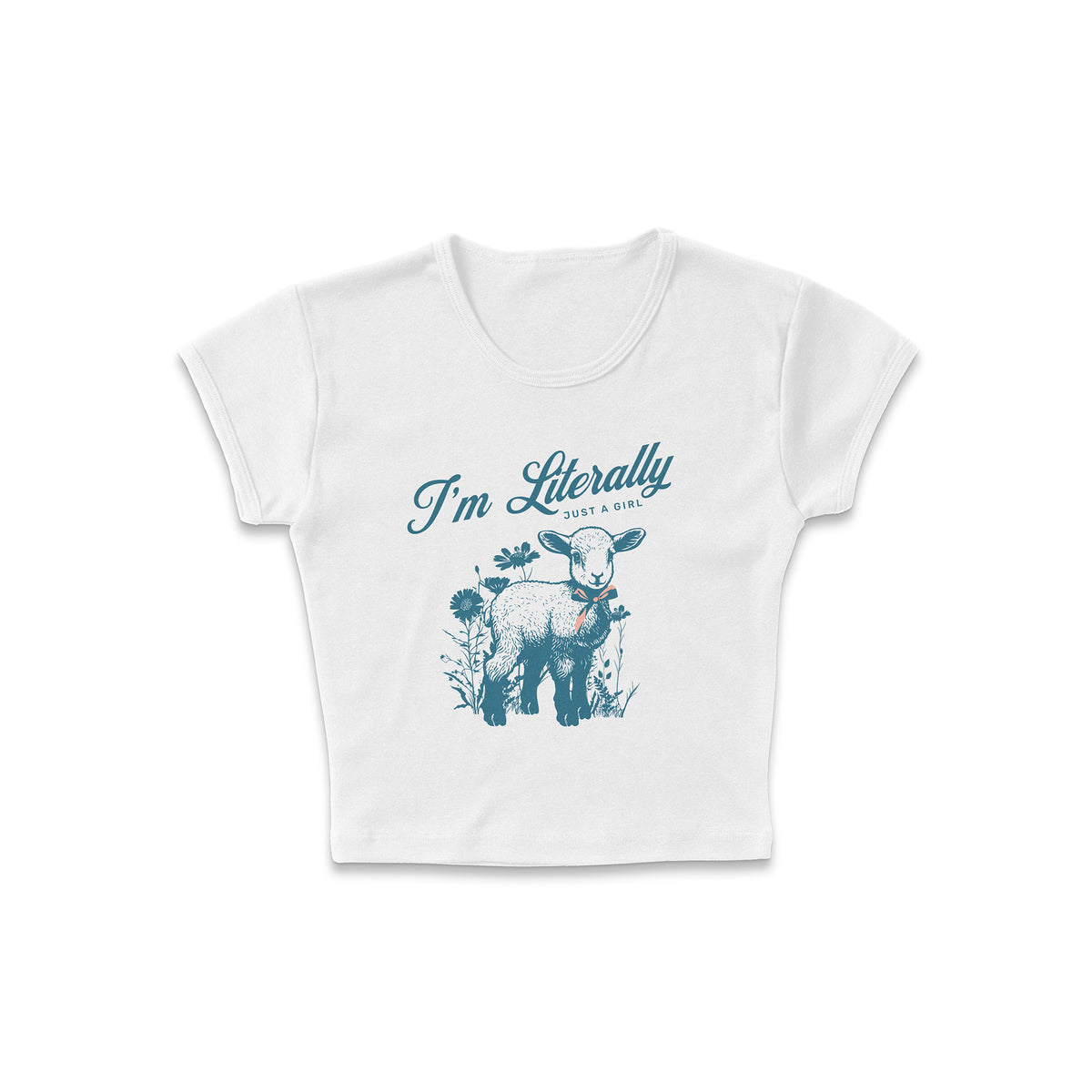 Just a Girl Vintage Lamb Micro Rib Baby Tee