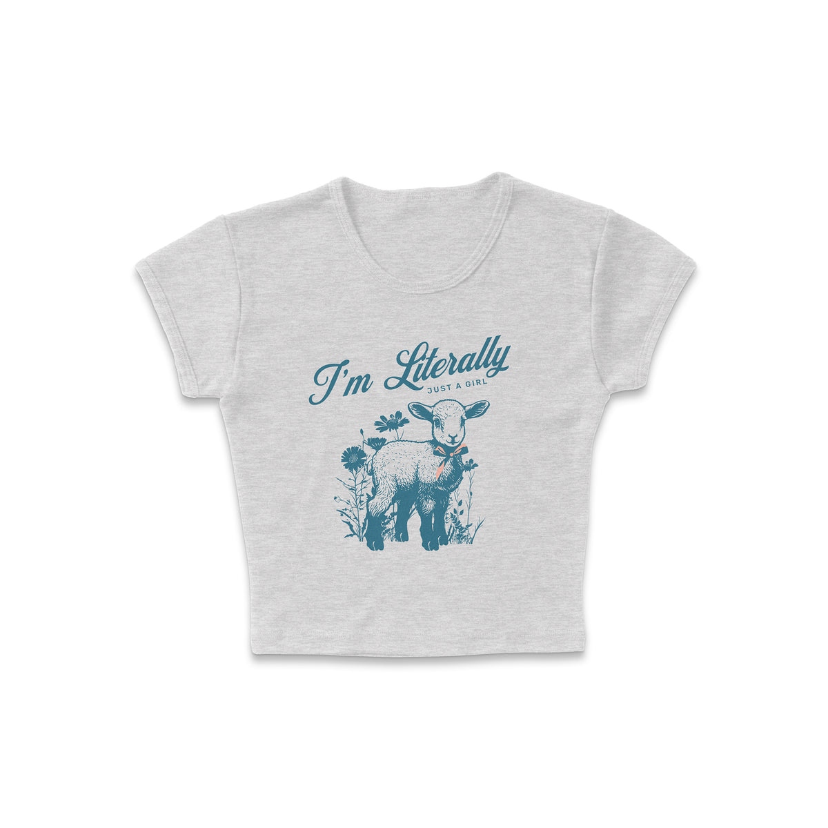 Just a Girl Vintage Lamb Micro Rib Baby Tee