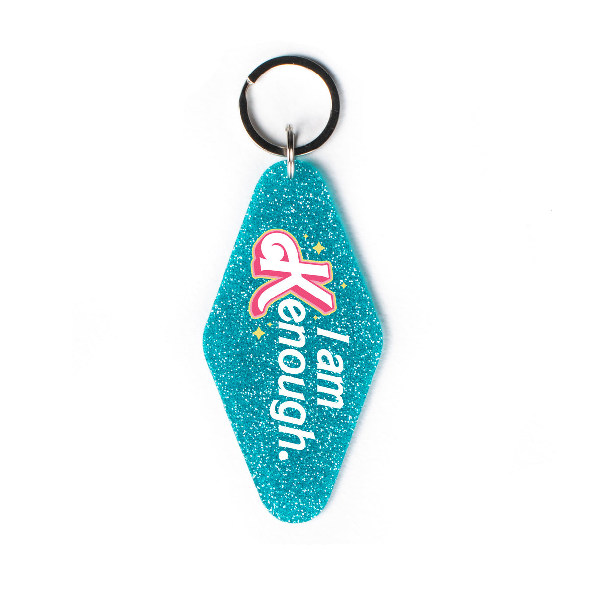 I am Kenough Glitter Keychain