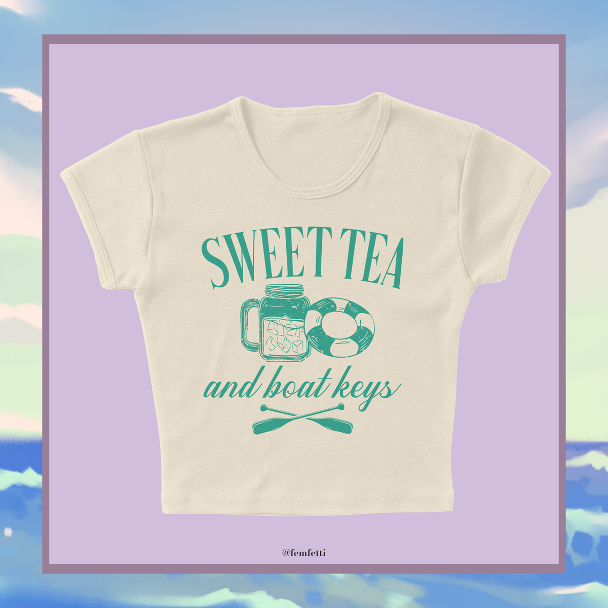 Tea And Keys Micro Rib Baby Tee