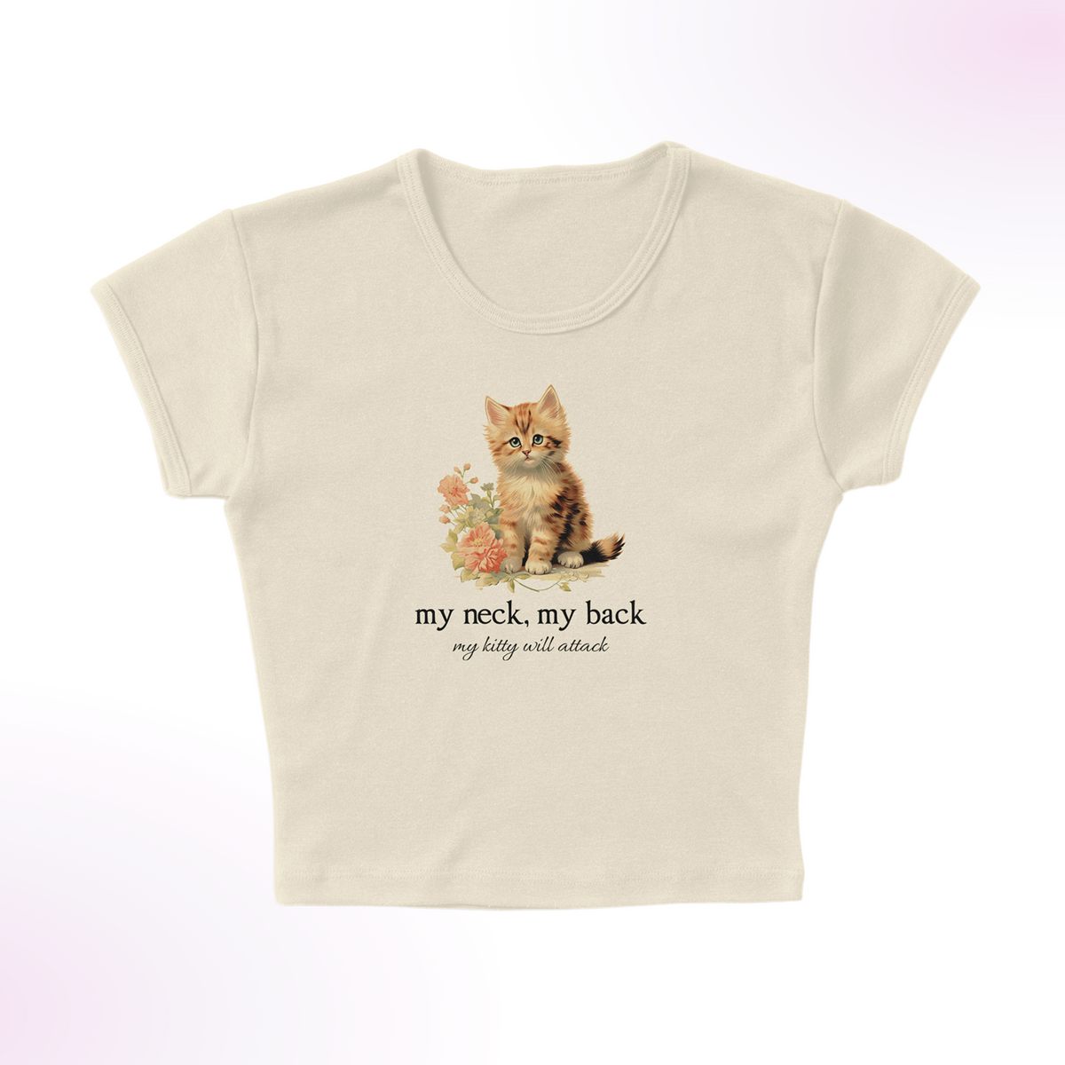 Kitty Attack Micro Rib Baby Tee
