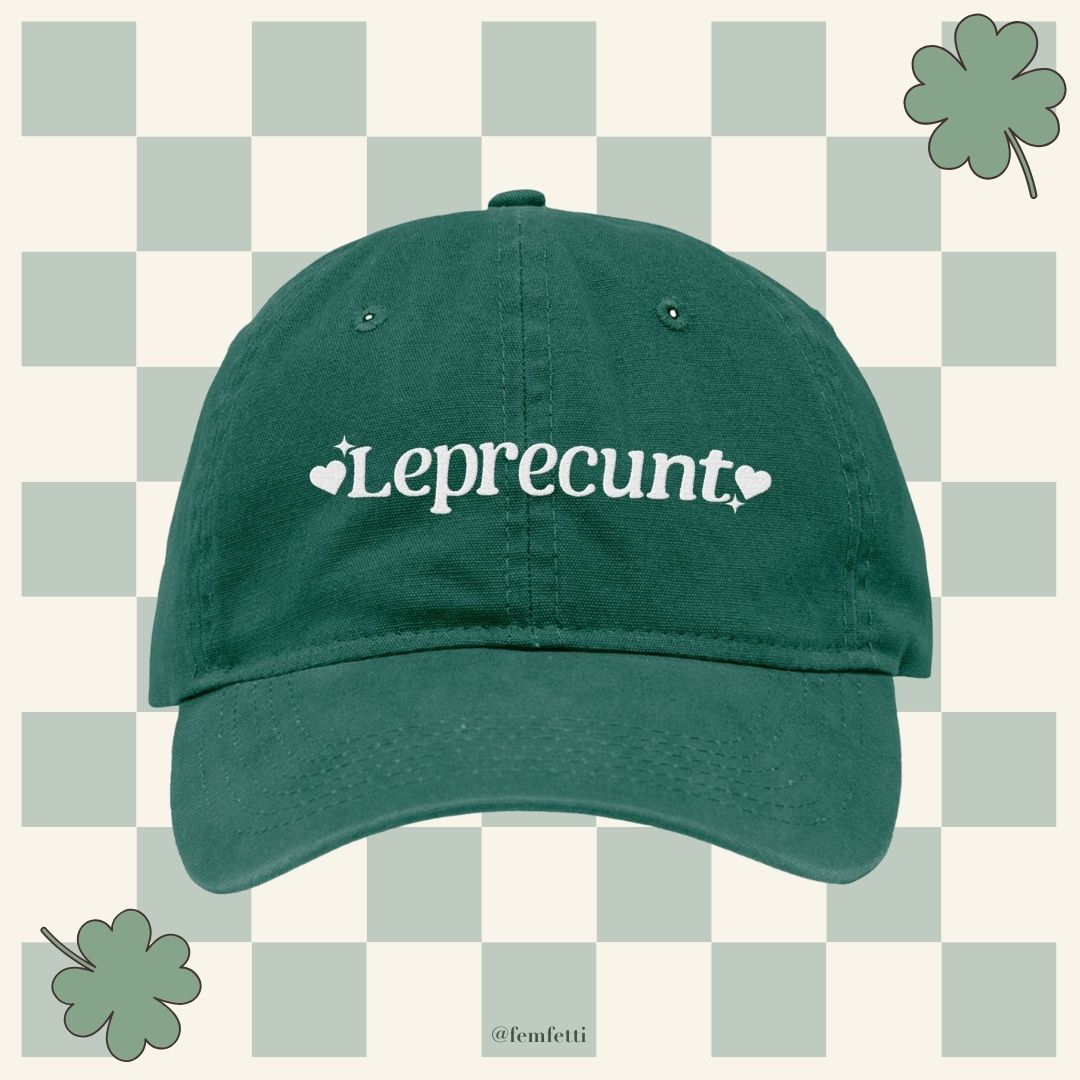 Leprecunt Embroidered Bio-Washed Classic Dad Hat