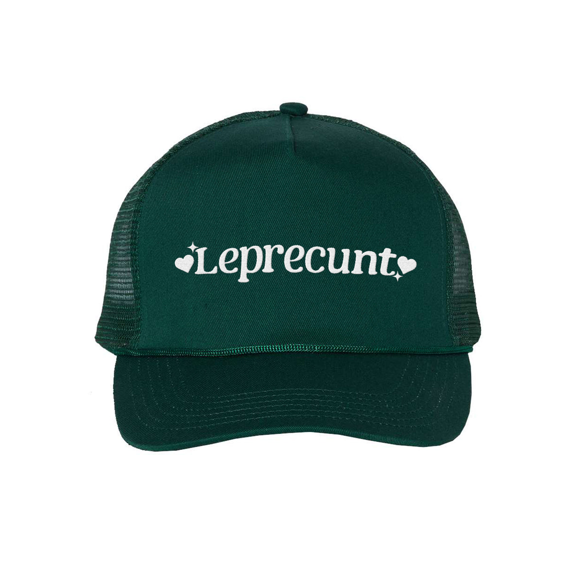 Leprecunt Embroidered Five-Panel Trucker Cap