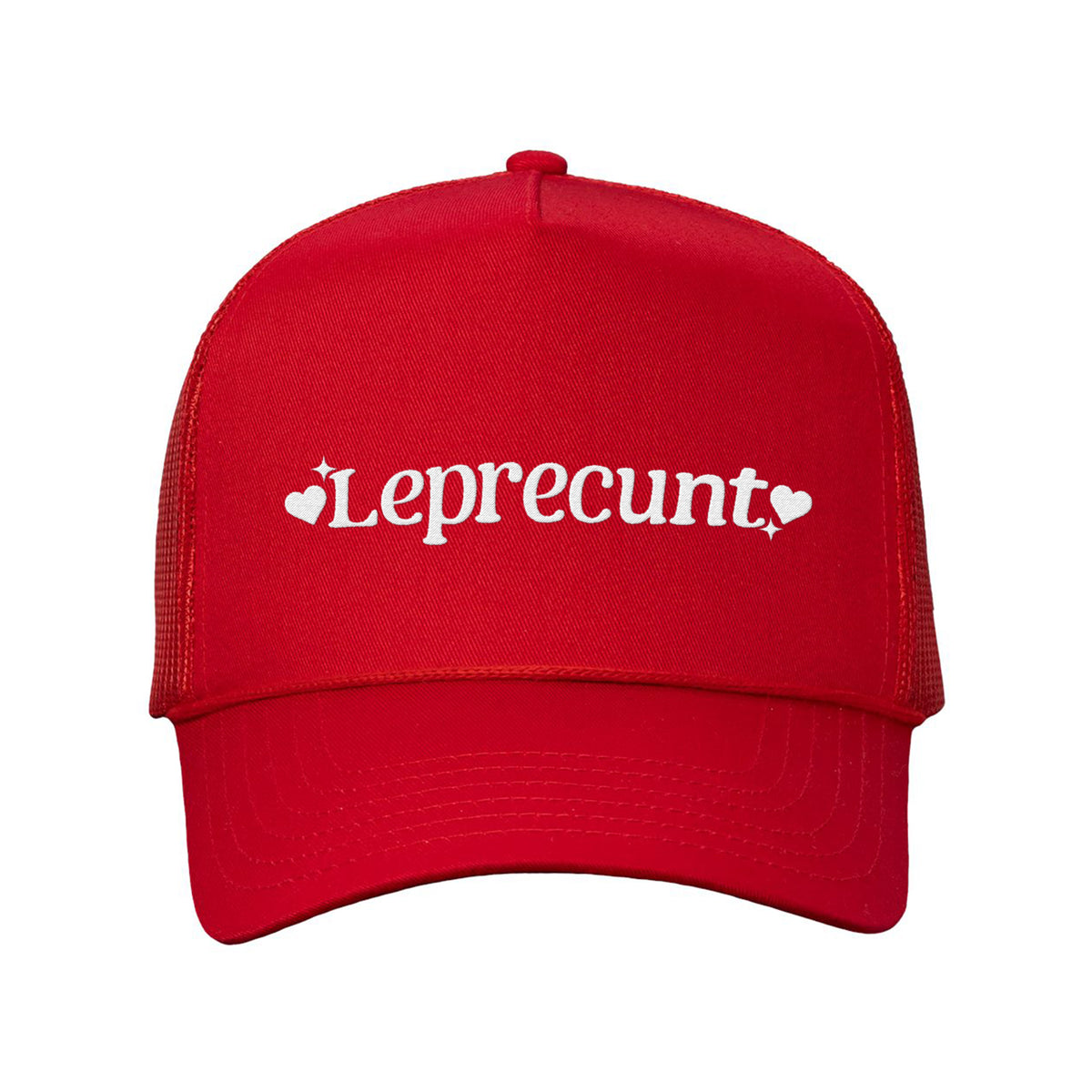 Leprecunt Embroidered Five-Panel Trucker Cap