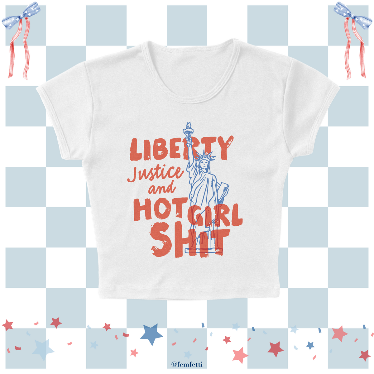 Liberty For Hot Girls Micro Rib Baby Tee