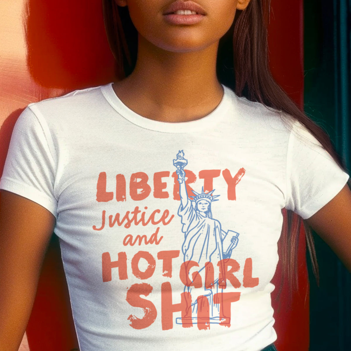 Liberty For Hot Girls Micro Rib Baby Tee