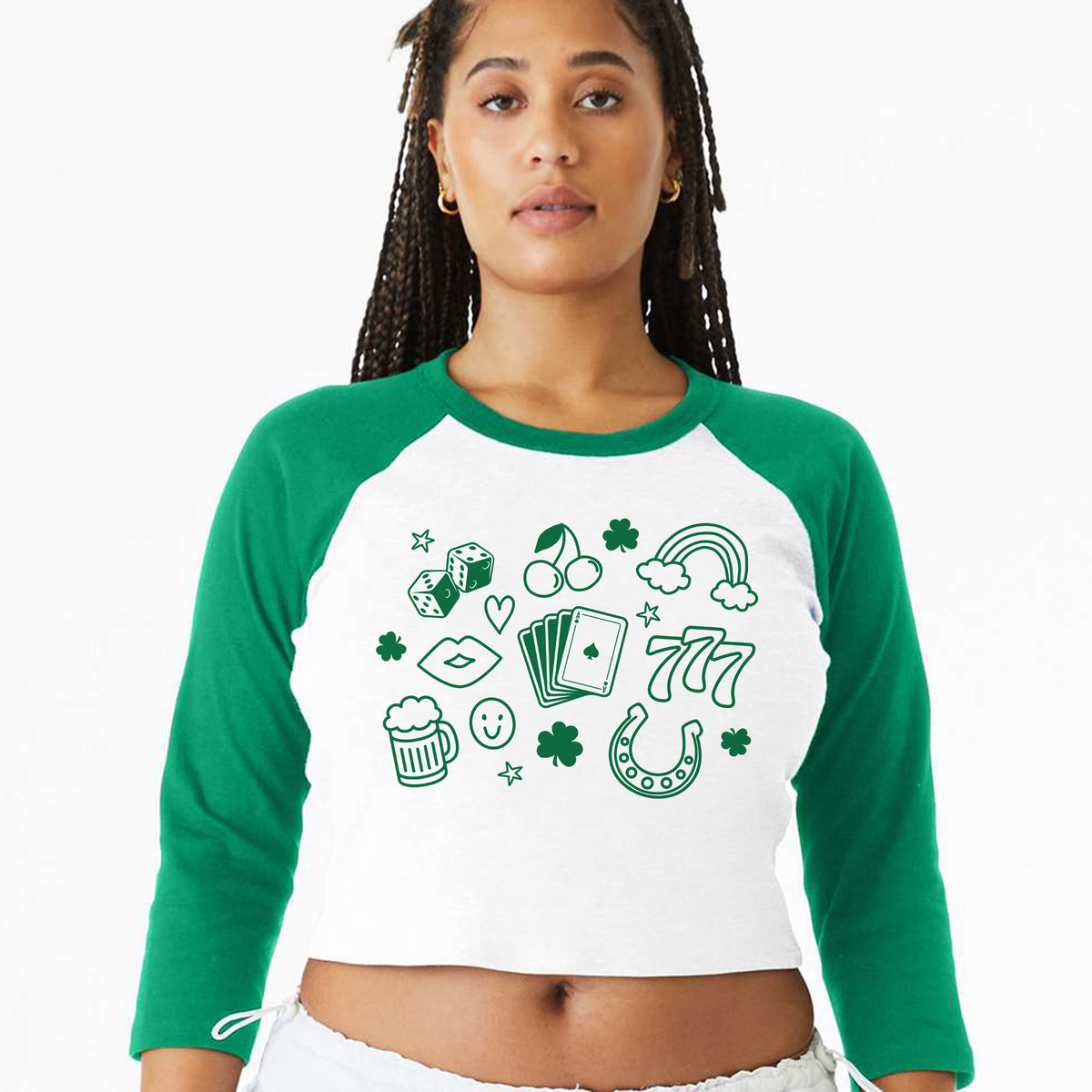Lucky Doodles 3/4 Raglan Sleeve Baby Tee