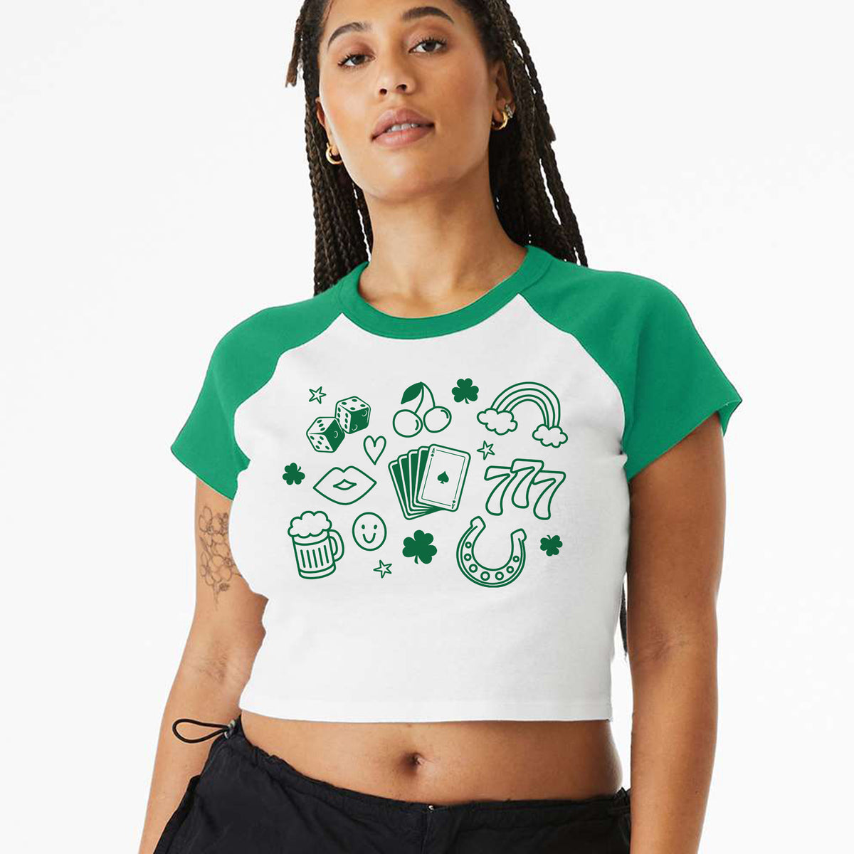 Lucky Doodles Micro Rib Raglan Baby Tee