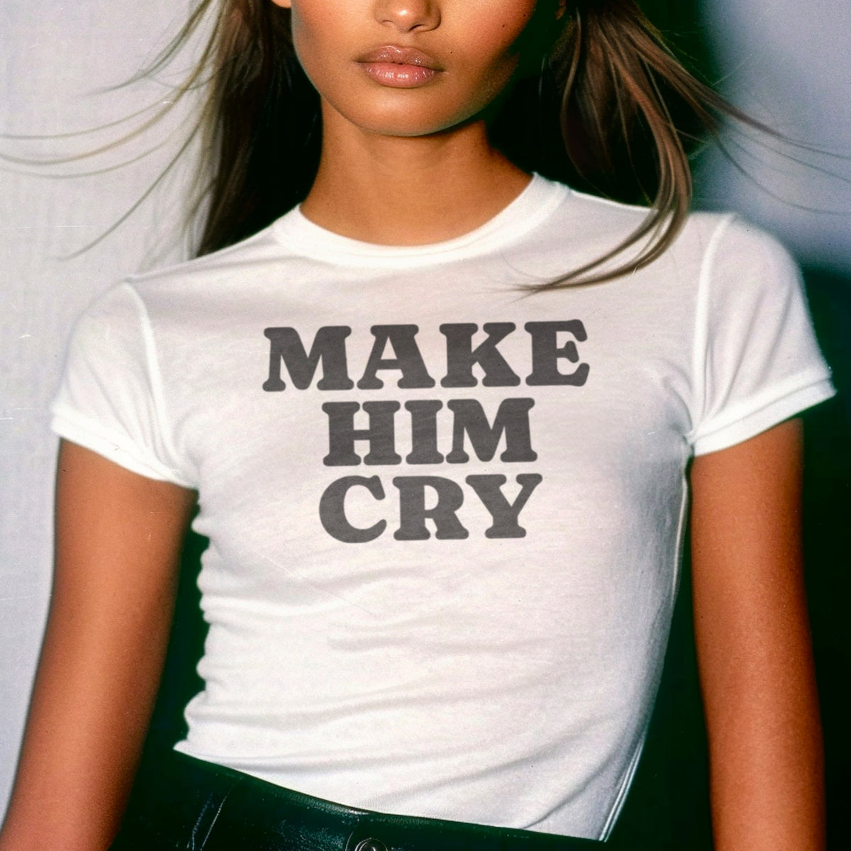 Make Him Cry Micro Rib Baby Tee