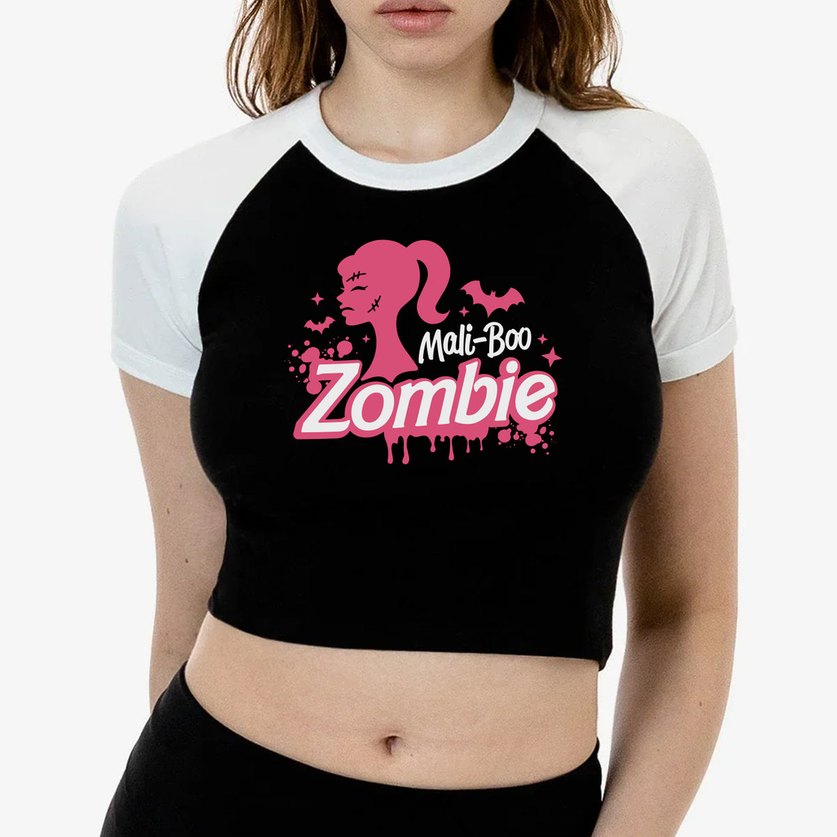 Mali-Boo Zombie Raglan Crop Top