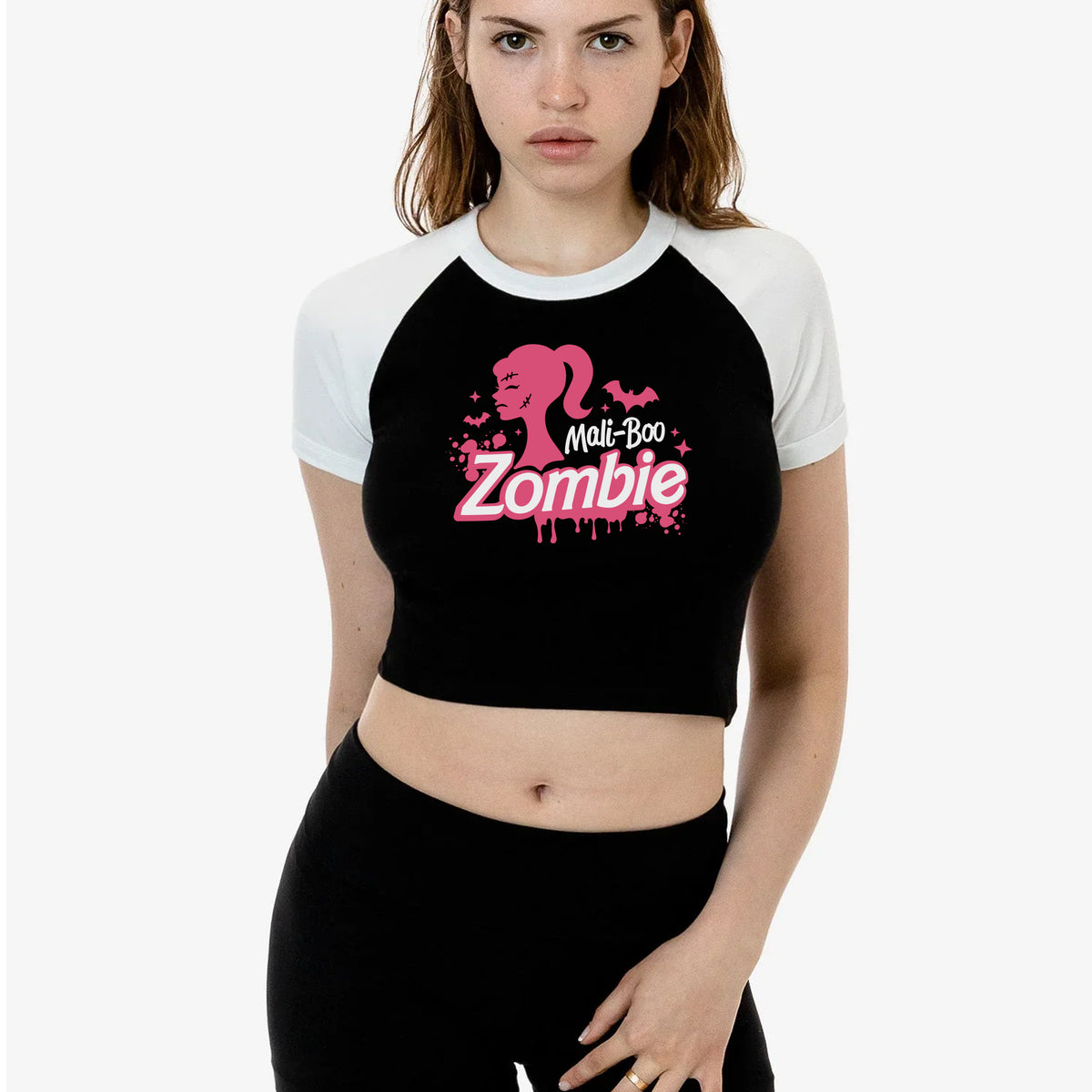 Mali-Boo Zombie Raglan Crop Top