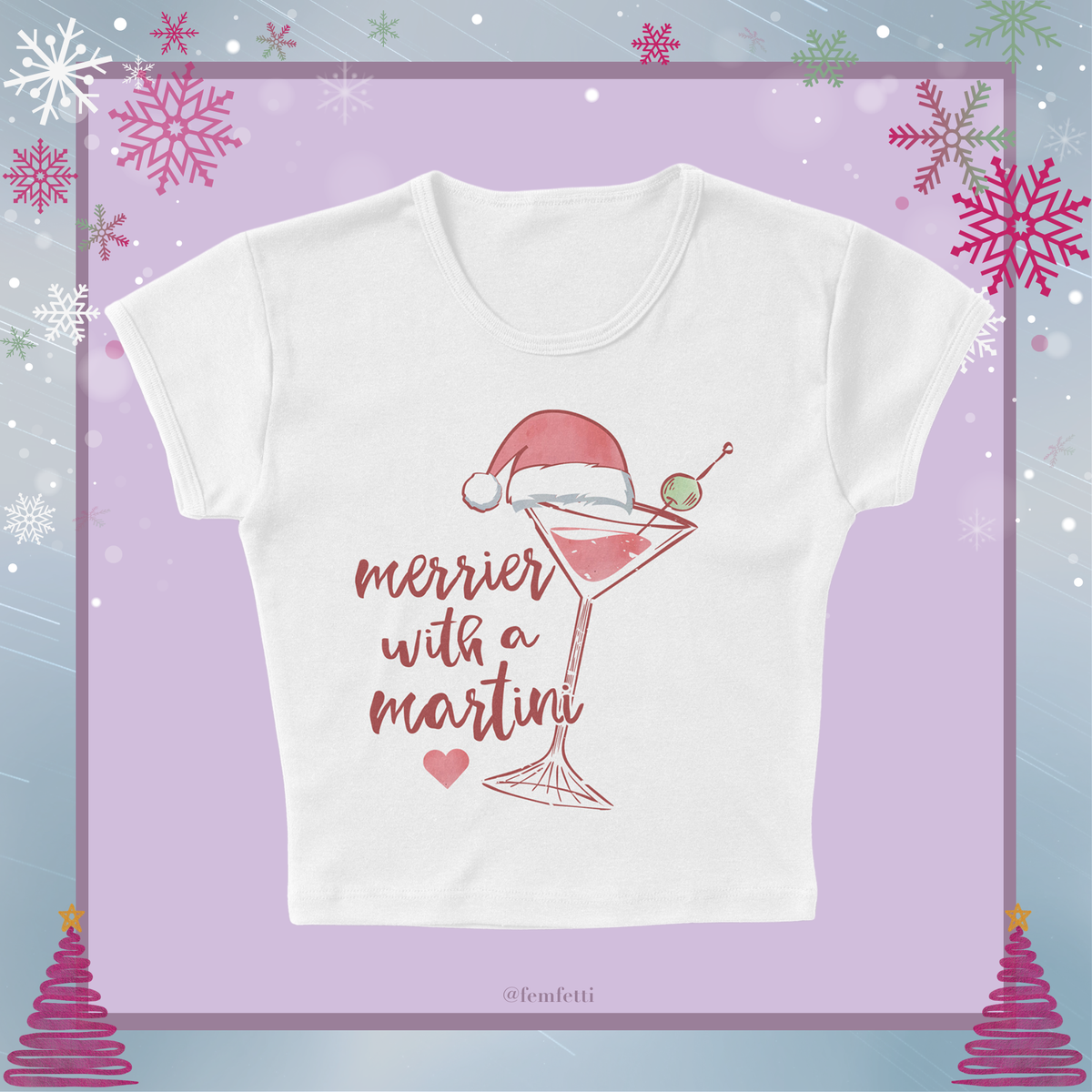 Merrier With A Martini Micro Rib Baby Tee