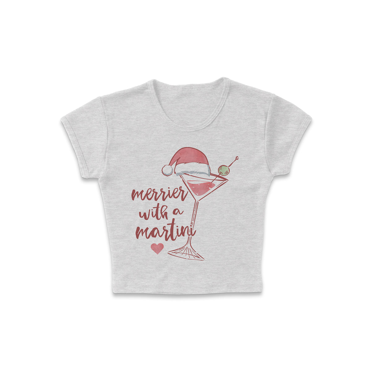 Merrier With A Martini Micro Rib Baby Tee