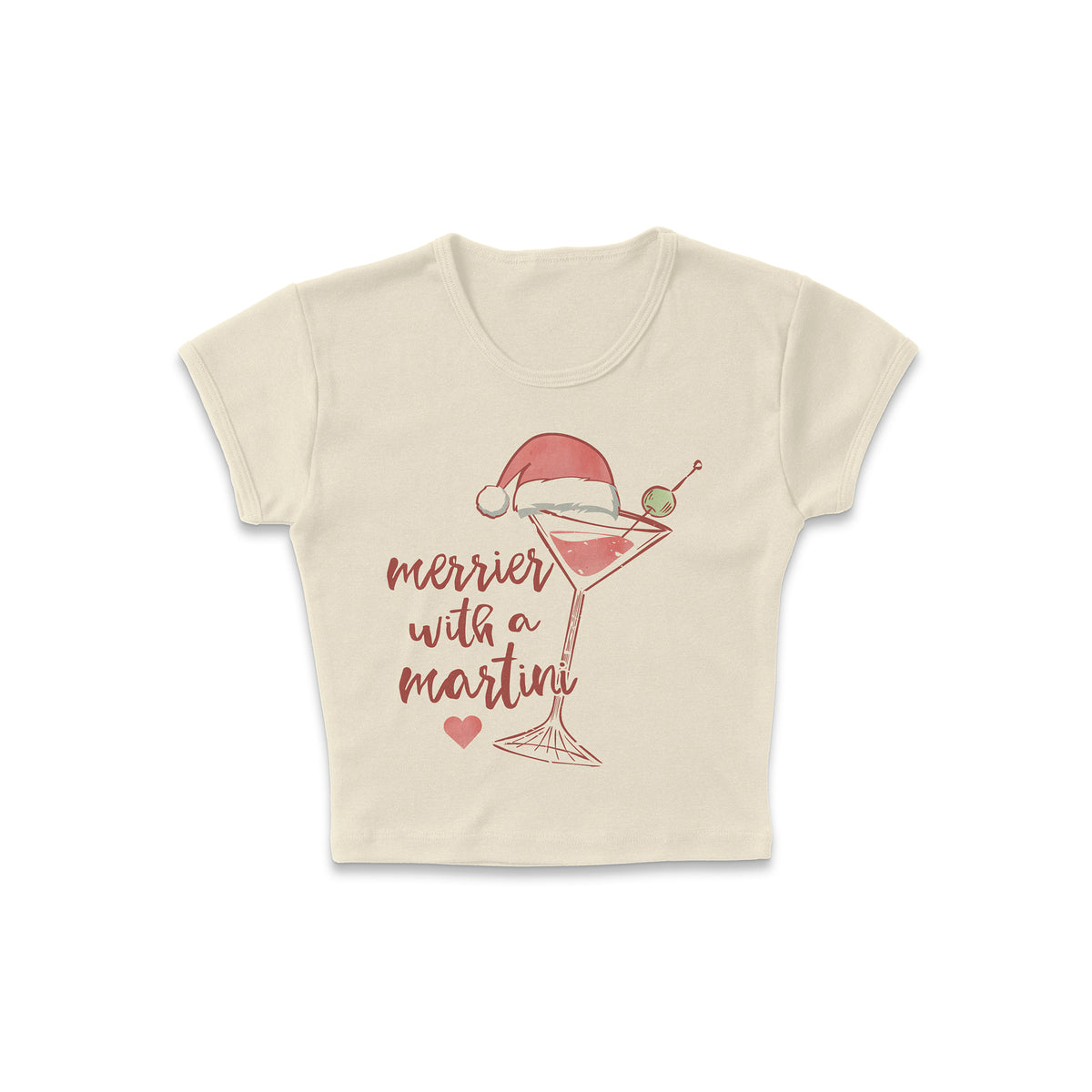 Merrier With A Martini Micro Rib Baby Tee