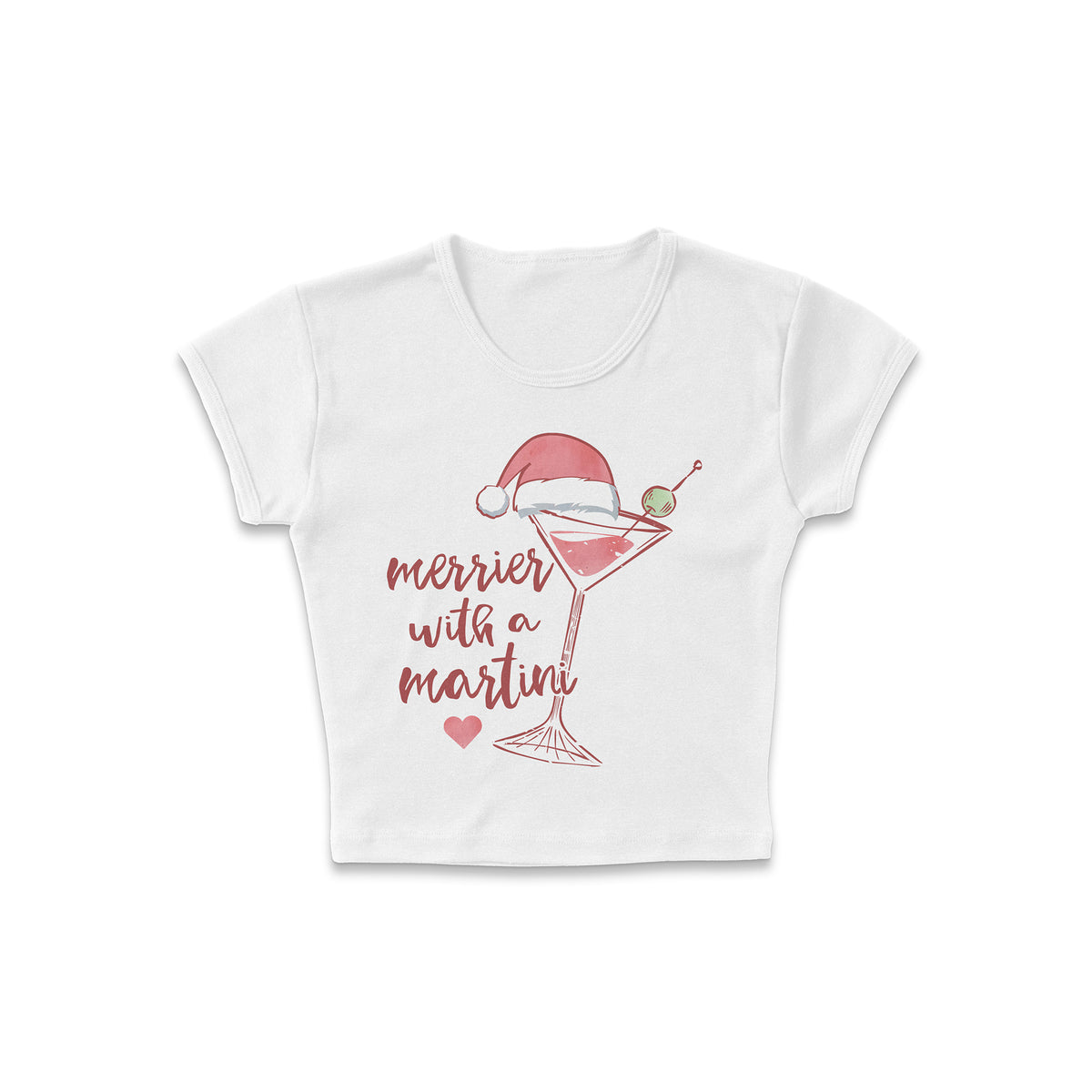 Merrier With A Martini Micro Rib Baby Tee