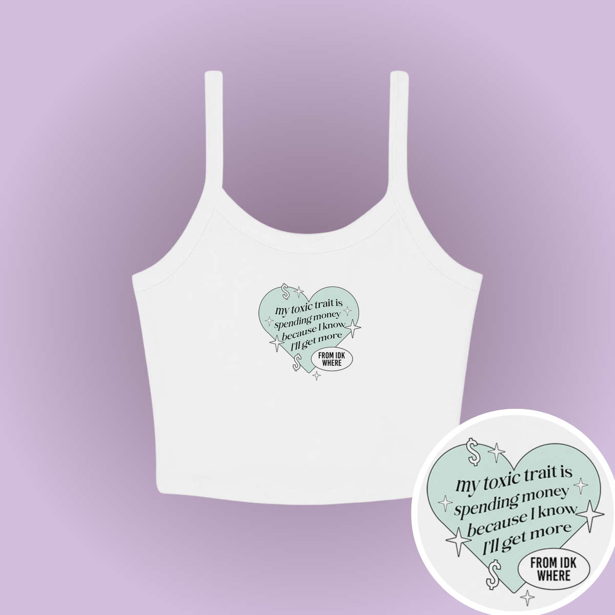 Spending Money Micro Rib Spaghetti Strap Tank