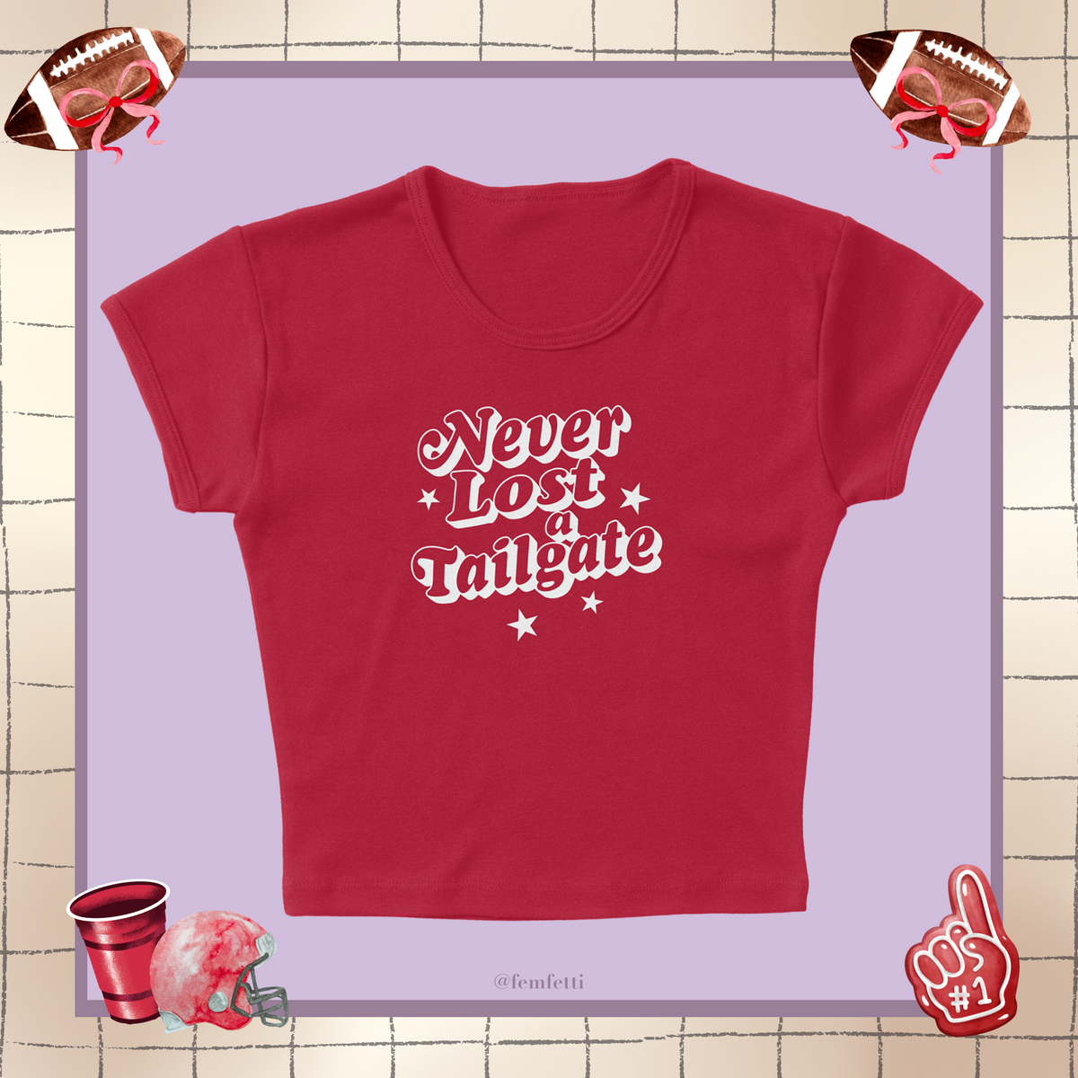 Never Lost Tailgate Micro Rib Baby Tee HX